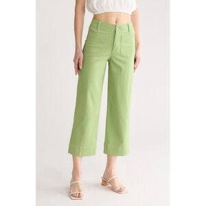 Bagatelle Women's Pants 4 Green High Waist Wide Leg Crop